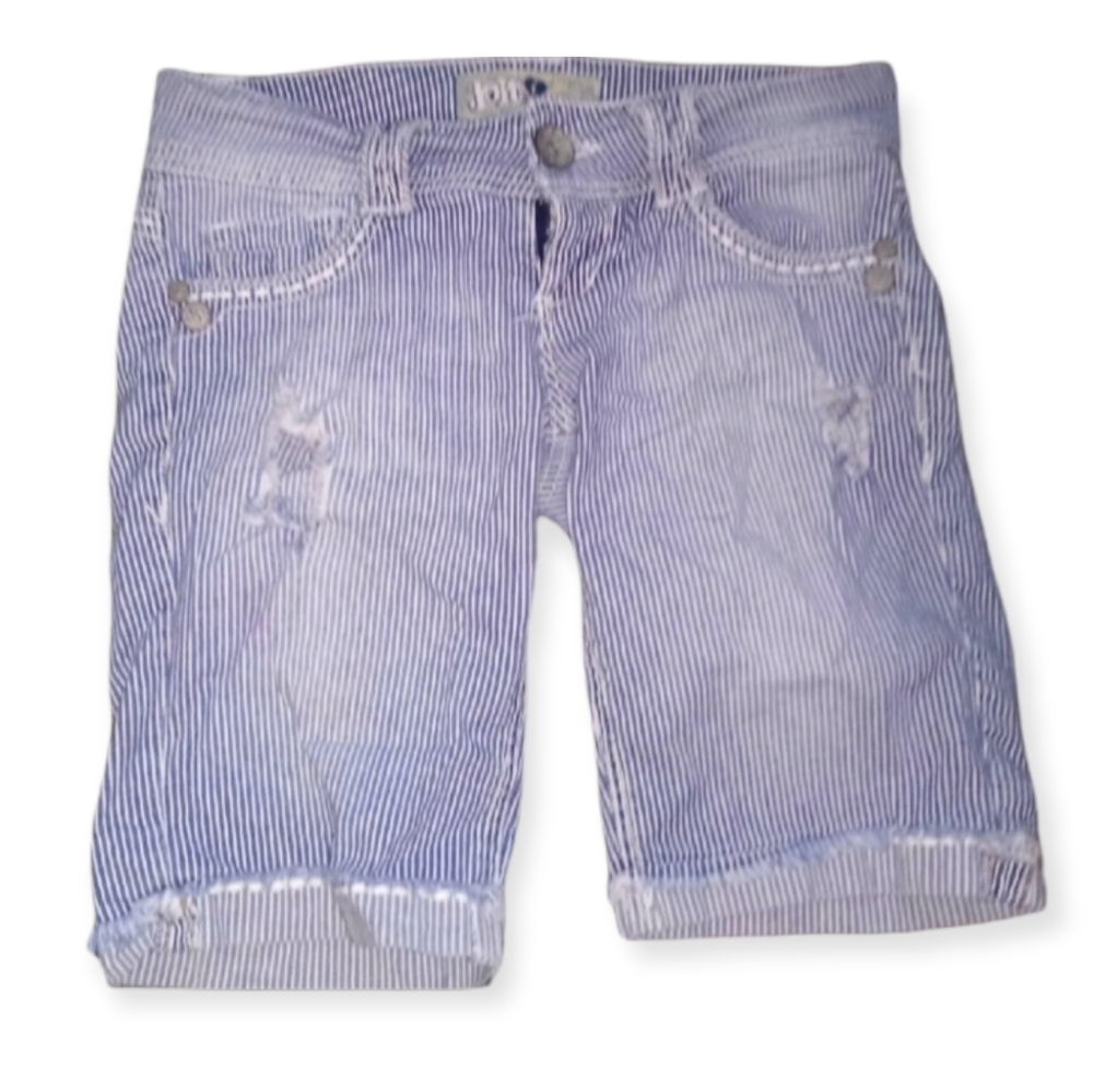 JOLT y2k denim distressed striped shorts size 3